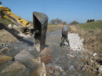 Bau der Rauen Rampe im Riedkanal